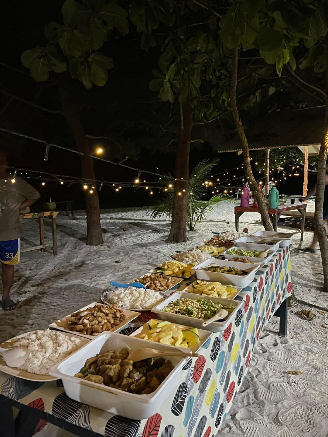 A spread of freshly grilled Balabac seafood served on banana leaves